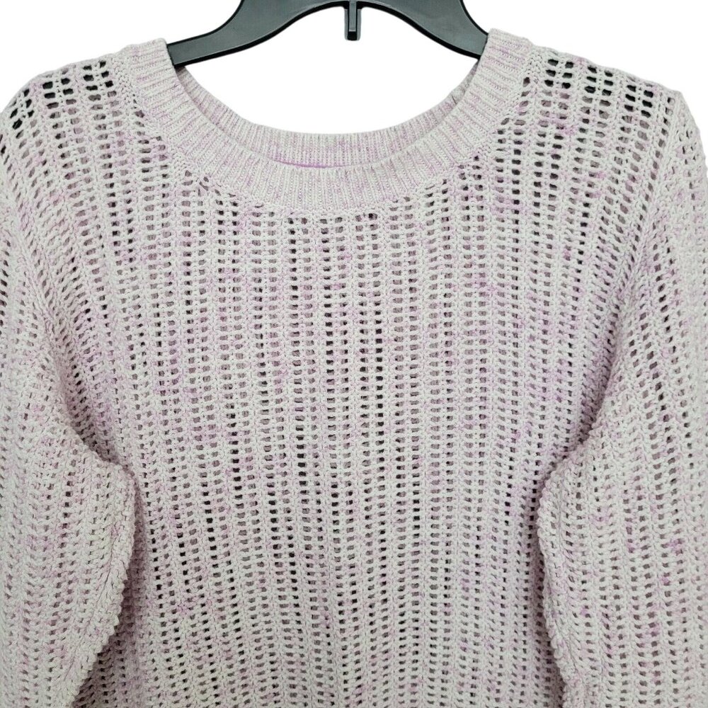 Talbots Tie Dye Sweater Womens Size 2X Lavender Loose Knit Sheer - Picture 4 of 6